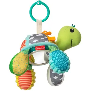 INFANTINO Go Gaga Tortue Miroir, Jouet éveil sensoriel, Clip Landau et Poussette, dès la Naissance