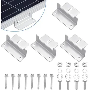 4 Pièces Support Montage Panneau Solaire en Z Fixation Panneau Solaire... pas cher