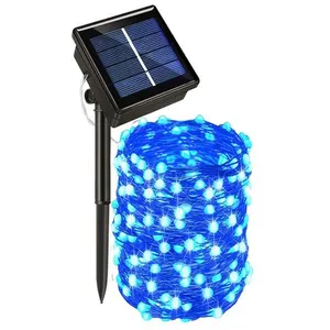 Non communiqué 1 Set LED Guirlande Lumineuse Électrosolaire et Étanche avec 330 Lampes pour l’Espace Extérieur 3 m - Bleu pas cher