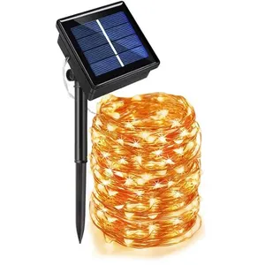 Non communiqué 1 Set LED Guirlande Lumineuse Electrosolaire et Etanche avec 300 Lampes pour l'Espace Extérieur 30 m - Blanc Chaud pas cher