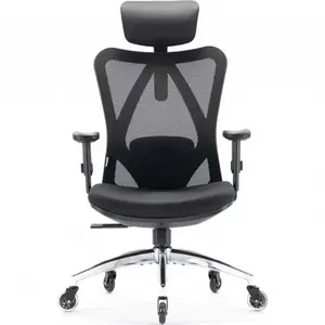 SIHOO Chaise de Bureau Ergonomique, Fauteuil de Pivotant en Maille Avoir Soutien Lombaire et Accoudoir Réglable, Capacité Maximal de 150 KG,Noir pas cher