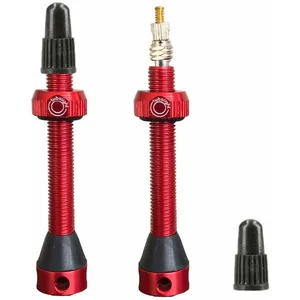 Comparateur de prix : Tubolight TL-VVRED Paire Valves Tubeless Vélo Mixte, Rouge, 50mm