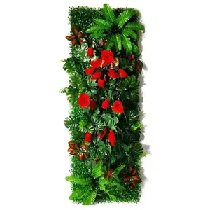Comparateur de prix : Panneau mural décoratif en plantes artificielles 40x121 cm