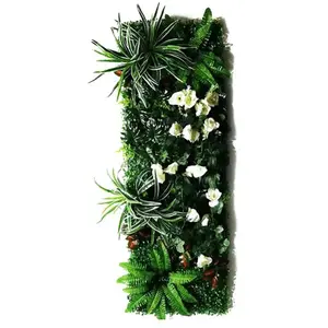 Comparateur de prix : Panneau mural décoratif en plantes artificielles 40x121 cm