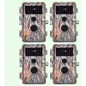 BlazeVideo Pack x4 Caméras Animaux Nocturne Vision 32MP HD1296P,Détect... pas cher