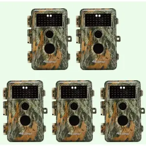 BlazeVideo Pack x5 Caméras de Chasse Nocturne Vision 32MP HD 1296P,Dét... pas cher