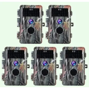 BlazeVideo Pack x5 Caméras Animaux Nocturne Vision 32MP HD1296P,Détect... pas cher