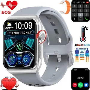Montre Connectée XtraDiTech ECG Cardiofréquencemètre Thermomètre Monit... pas cher