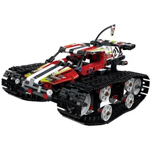 Comparateur de prix : 2.4G 4CH Blocs de construction assemblés RC jouet bricolage modèle de voiture électrique haute vitesse (rouge)
