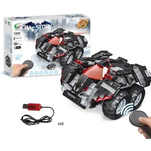 Comparateur de prix : 384 Blocs de construction de pièces de bricolage assemblage électrique jouet 2.4GHz 4CH voiture RC (noir)