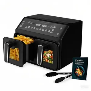 LIIMOO 8L/2200W Dual Zone Air Fryer, 2 tiroirs- Friteuse à Air avec Fe... pas cher