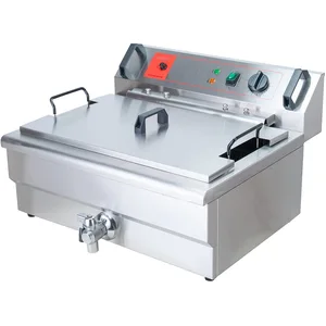Valgus Friteuse électrique commerciale en acier inoxydable 3000W 30L Machine à frire de cuisine de grande capacité avec panier et couvercle, système de vidange pour le restaurant et la maisonVendu paramazon