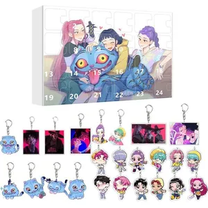 Calendrier De L’Avent 2025 Avec 24 Porte-Clés Acrylique Anime – Déco Cadeau Noël Halloween