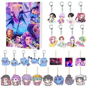 Calendrier De L'Avent K-pop Demon Hunters 2025 - 24 Porte-clés Acrylique 3D, Cadeau Fans Garçons Filles