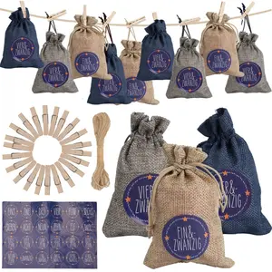 Jiubiaz Calendrier de l'Avent à remplir Sacs de Noël Décor 24 sacs en ... pas cher