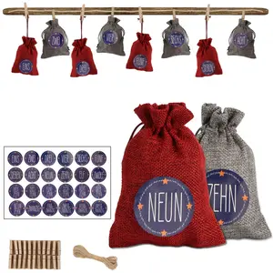 Jiubiaz Calendrier de l'Avent à remplir Sacs de Noël Décor 24 sacs en ... pas cher
