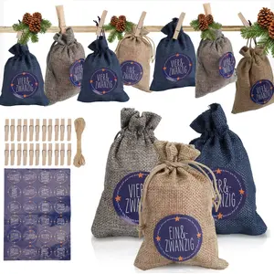 Jiubiaz Calendrier de l'Avent à remplir Sacs de Noël Décor 24 sacs en ... pas cher