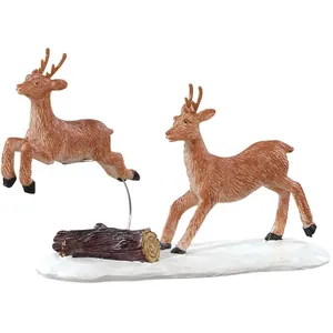 Figurine - LEMAX - Renne qui court - Polyrésine - 11,80 x 4 x 7,70 cm pas cher