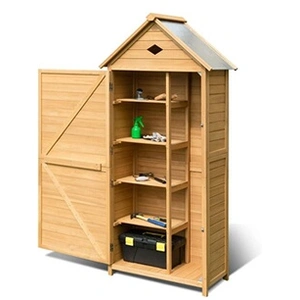 COSTWAY Abri de Jardin en Bois Remise pour Outils avec 5 Etagères 70 x...