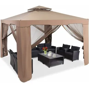 Costway - Pavillon Tonnelle de Jardin de 3x3M Autoportante avec Orneme... pas cher
