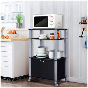 KOMFOTTEU Étagère de Cuisine Mobile à 3 Niveau, Support pour Micro-Ondes avec Armoire à Double Porte, Chariot de Service, idéal pour Salon, Salle à Manger, Cuisine, 60 x 40 x 98 cm KOMFOTTEU Étagère de Cuisine Mobile à 3 Niveau, Support pour Micro-Ondes avec Armoire à Double Porte, Chariot de Service, idéal pour Salon, Salle à Manger, Cuisine, 60 x 40 x 98 cm