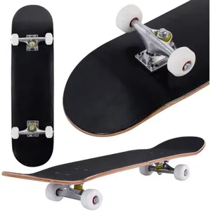 GIANTEX Skateboard Complet Dimension 79x20CM en Érable Noir Charge Dynamique Maxi 40kgVendu parcdiscount