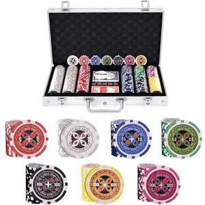 GOPLUS Mallette de Poker avec 300 Jetons,2 Jeux de Cartes en Plastique...