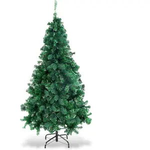GOPLUS Sapin de noël artificiel feuilles vert 122 x 122 x 210cm pas cher