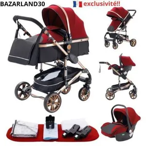BAZARLAND30.Poussette Combinée 3 en 1 Siège-Auto Nacelle Trio Réversib... pas cher