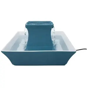 PetSafe Drinkwell Fontaine En Céramique Pagoda - Bleu - Pour Chat Et Chien