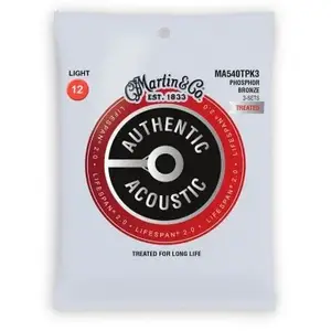 Comparateur de prix : Martin MA540TPK3 Authentic Lifespan Cordes de guitares acoustiques
