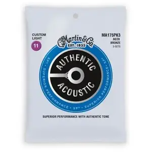 Martin MA175PK3 Authentic SP Cordes de guitares acoustiques pas cher