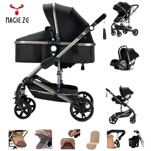 Poussette bebe 3 en 1 - Poussette pour nouveau-né, Poussette pliable a... pas cher