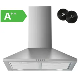 FIREGAS Hotte aspirante Murale 60cm, 3 vitesses, Classe énergétique A++