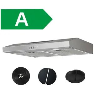 Hotte aspirante Firegas 60 cm, évacuation et recyclage, moteur brushless, classe énergétique aVendu parcdiscount