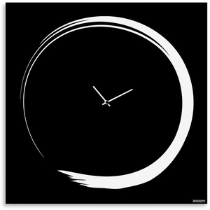 dESIGNoBJECT horloge murale S-ENSO CLOCK (Noir grand - Tôle coupée au ...