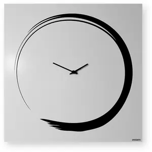 dESIGNoBJECT horloge murale S-ENSO CLOCK (Gris métallisé grand - Tôle ... pas cher