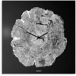 dESIGNoBJECT horloge murale LIFE (Noir / Blanc - Tôle coupée au laser)