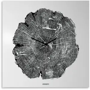 dESIGNoBJECT horloge murale LIFE (Blanc / Noir - Tôle coupée au laser)