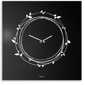 dESIGNoBJECT horloge murale NEST (Noir / Blanc - Tôle coupée au laser) pas cher
