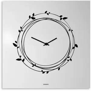 dESIGNoBJECT horloge murale NEST (Blanc / Noir - Tôle coupée au laser)
