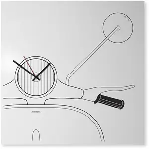 dESIGNoBJECT horloge murale SCOOTER (Blanc - Tôle coupée au laser) pas cher