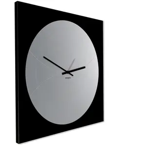 dESIGNoBJECT horloge murale avec mirror ronde NARCISO (Noir - Tôle cou... pas cher