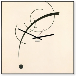 dESIGNoBJECT horloge murale KANDINSKY CLOCK (Beige / Noir - Tôle coupé...