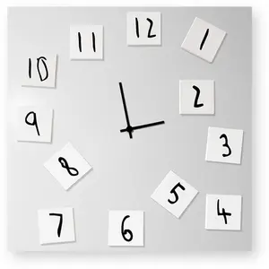 dESIGNoBJECT horloge murale CHANGING CLOCK (Gris métallisé - Tôle coup... pas cher