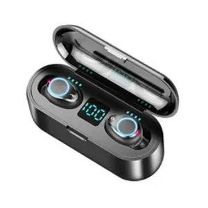 Écouteurs sans fi F9 sport Bluetooth 5.0 LED noir pas cher