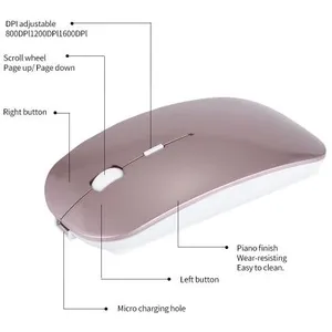 Bluetooth 4.0 et 2.4G sans fil Dual Mode silencieux Maté rechargeable ... pas cher