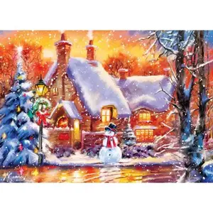 Master Pieces Puzzle 500 pièces : Holiday - Puzzle Glitter Chalet Bonhomme de Neige