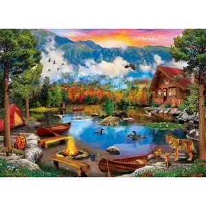 Master Pieces Puzzle 1000 pièces : Time Away - Canoë au coucher du soleil