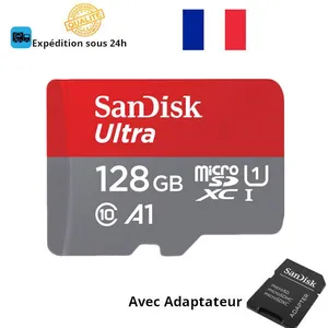 Carte mémoire SANDISK Micro SD 128GB SDHC avec Adaptateur pas cher